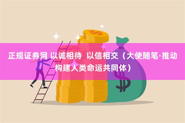 正规证券网 以诚相待  以信相交（大使随笔·推动构建人类命运共同体）