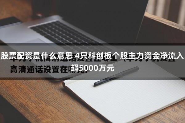 股票配资是什么意思 4只科创板个股主力资金净流入超5000万元