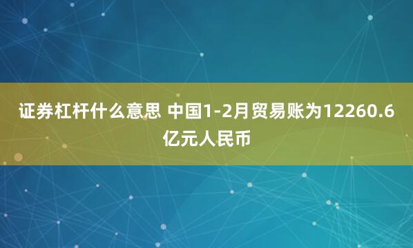 证券杠杆什么意思 中国1-2月贸易账为12260.6亿元人民币